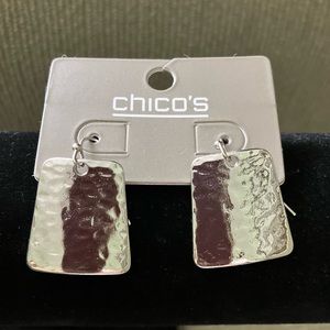 Chico’s silver tone, textured earrings